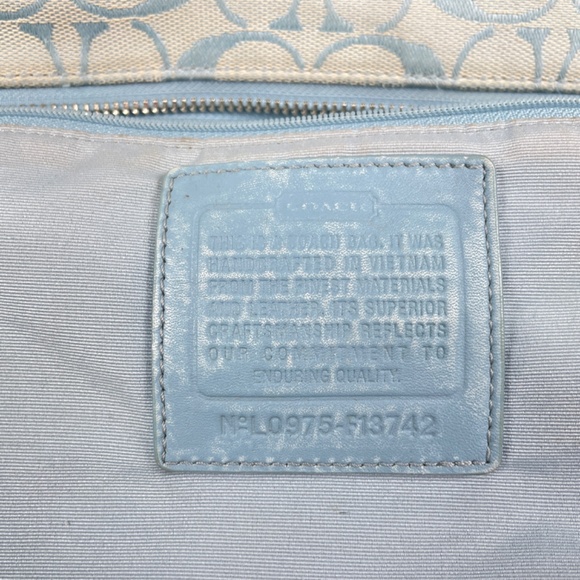 Coach F13742 Lt. Blue Soho Pleated Jacquard Tote, GUC - Picture 15 of 17